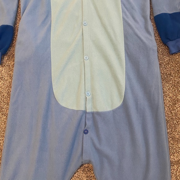 Disney Stitch Sleepwear One Piece Adult Costume Pajamas Plush Hood Size Medium - Picture 3 of 8